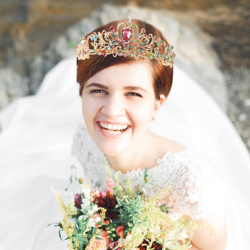 AXX Princess Crown for Women, Crystal Queen Tiaras for Girls Bridal Hair Accessories Gifts for Birthday Wedding Prom, Bridal Party, Pageant, Halloween Christmas Costume - Image 2
